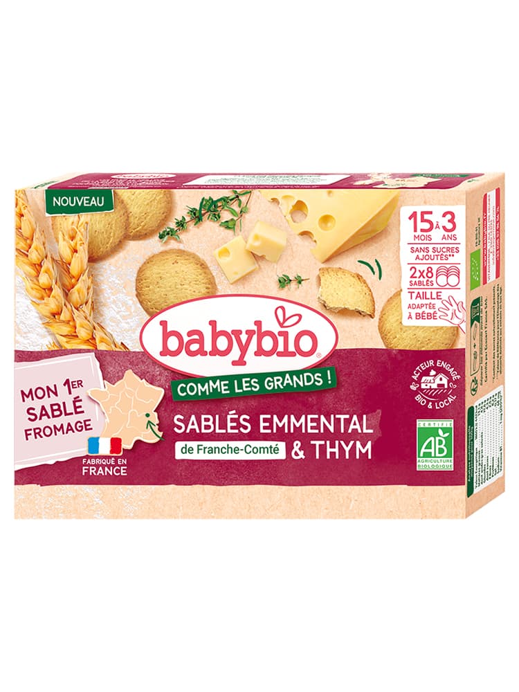 Babybio Sablés Thym & Emmental de 15 Mois à 3 Ans Bio 16 Sablés