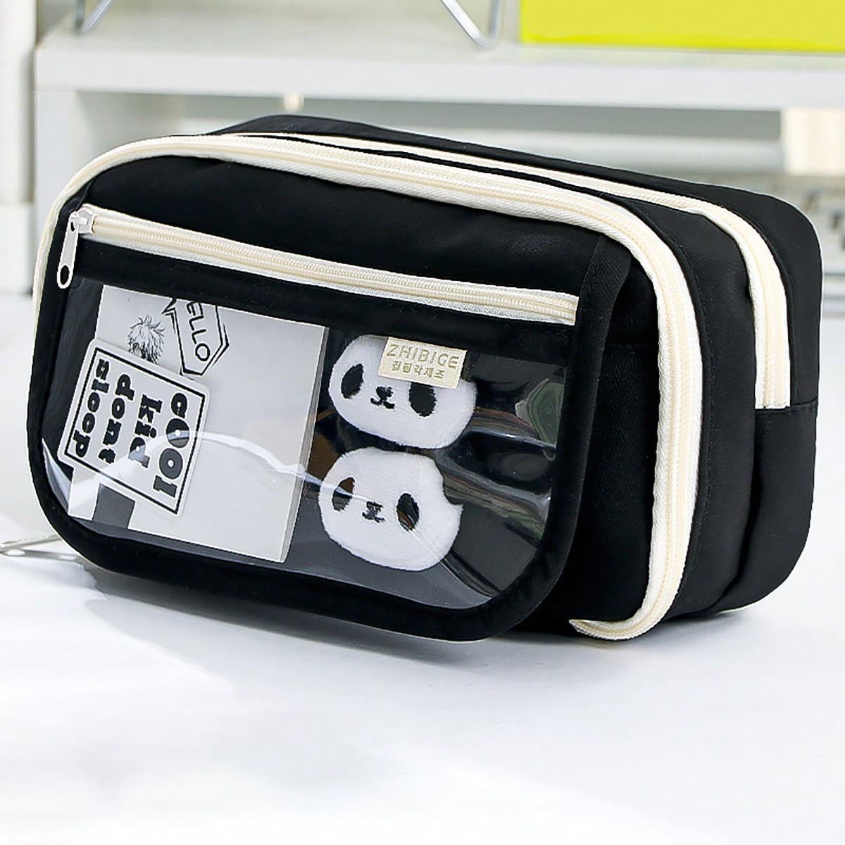 Trousse de crayons de grande capacité 1 pièce Avec sac de papeterie populaire WithIns StvlePopular pour les filles élémentaires / secondaires en